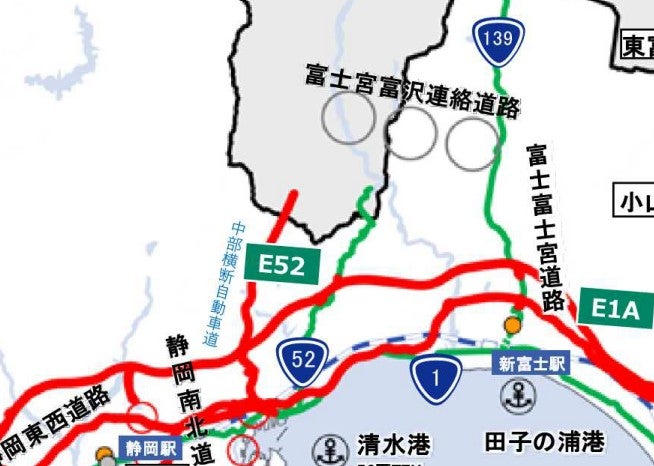 新広域道路交通計画における2つの道路構想。