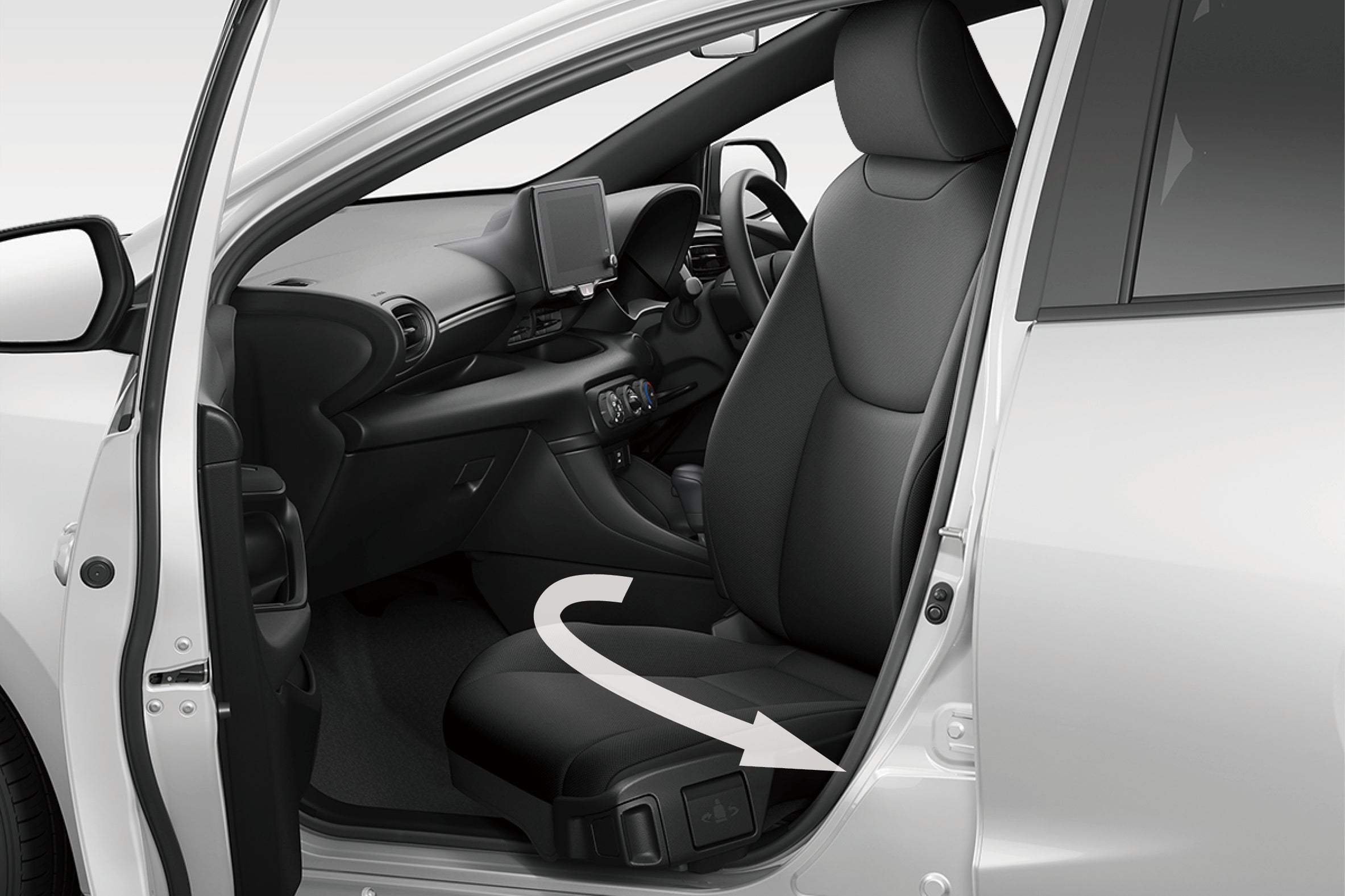 トヨタ・ヤリス｜ターンチルトシート（ターンチルト時）