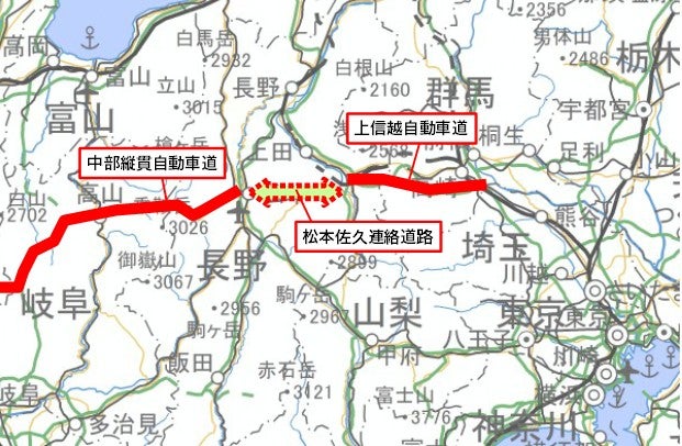 松本佐久連絡道路の概要。