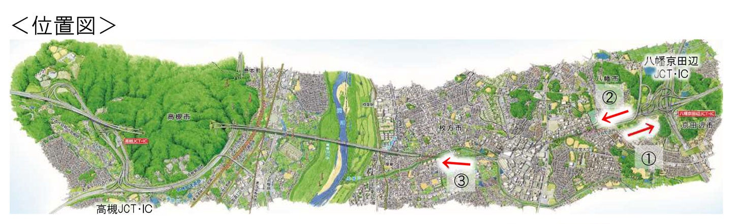 新名神高速 八幡・枚方市域のイメージ図。