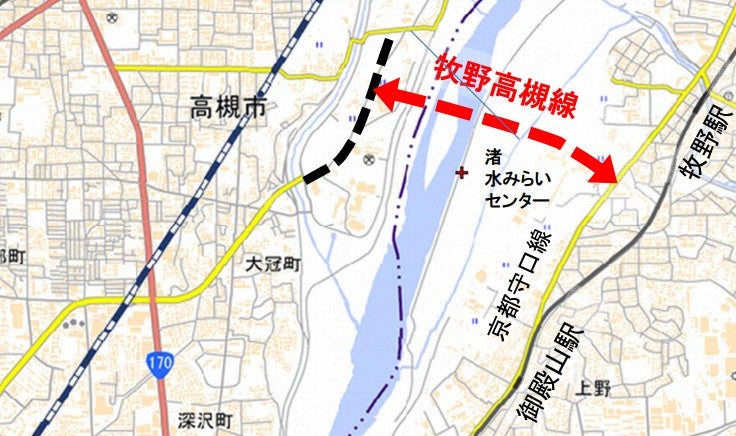 牧野高槻線の計画概要。