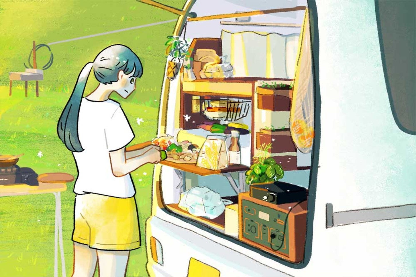 白くまキッチンで、早速料理をスタート！