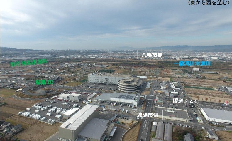 「城陽ー八幡連絡道路」の事業位置付近の風景