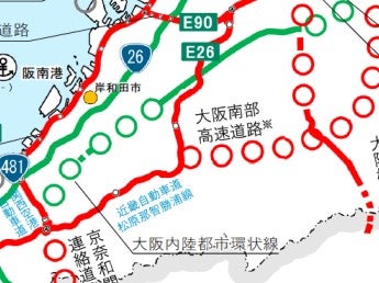 国の整備方針に記載された大阪内陸都市環状線