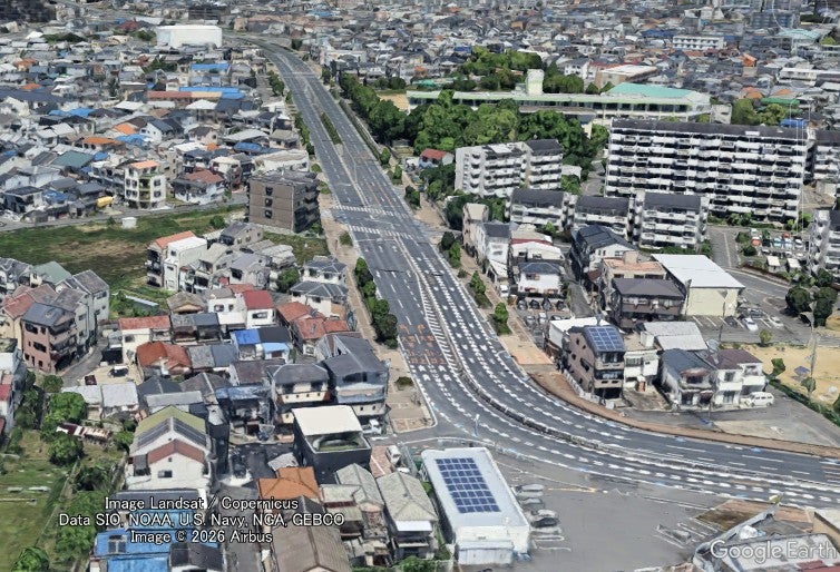 鳥飼仁和寺大橋から内陸部へ4車線道路が完成しており、さらに門真市内へ延伸する見込み