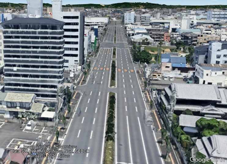 東大阪トラックターミナル内で完成している6車線道路