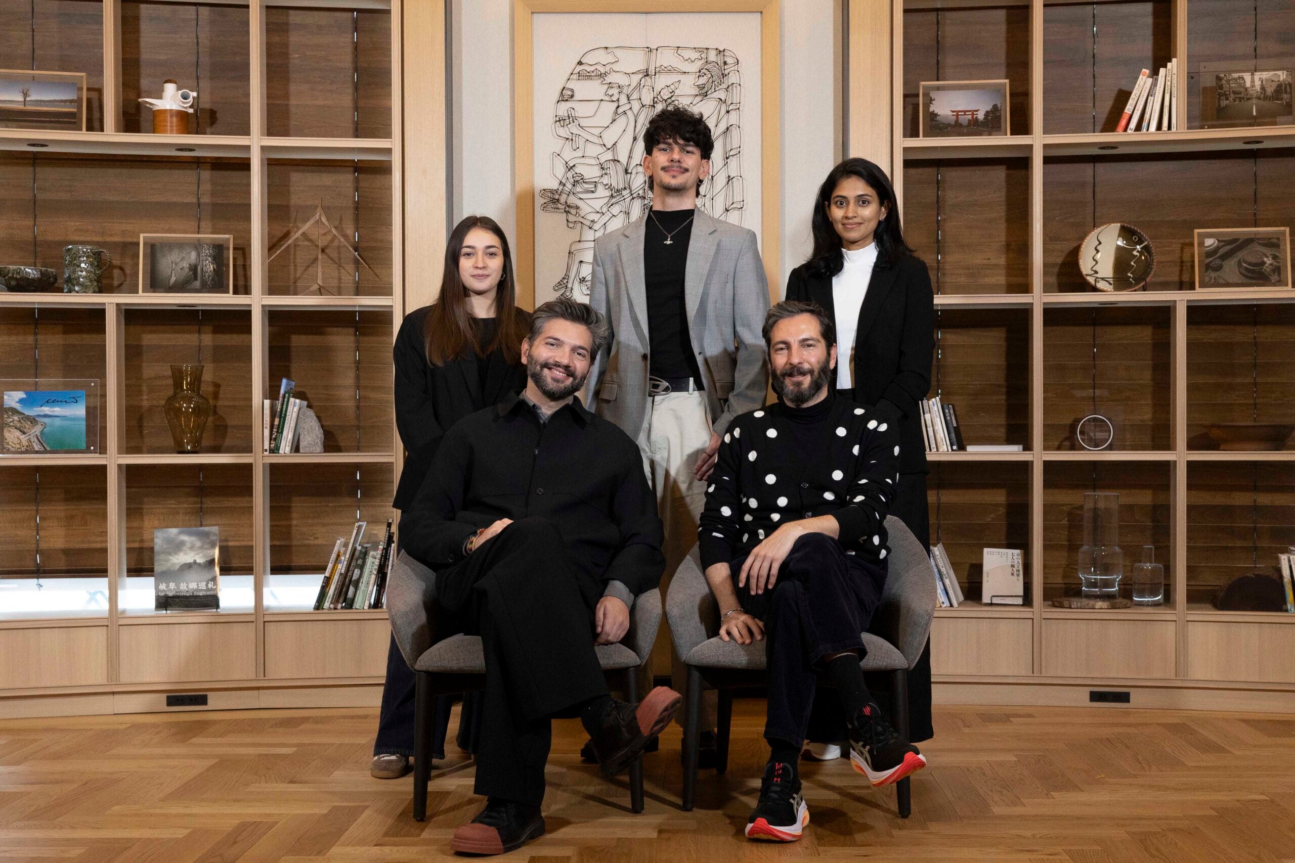 “Discover Together”参加クリエイター｜Guardini Ciuffreda Studio（写真左からGiulia Giavatto、Riccardo Stufano、Ananya Jain、Luigi Ciuffreda、Tiziano Guardini）