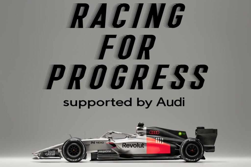 Audi F1チーム「私たちは挑戦するからこそスタートする」ポスター アウディF1の魅力を深掘りするオリジナルポッドキャスト番組がスタート
