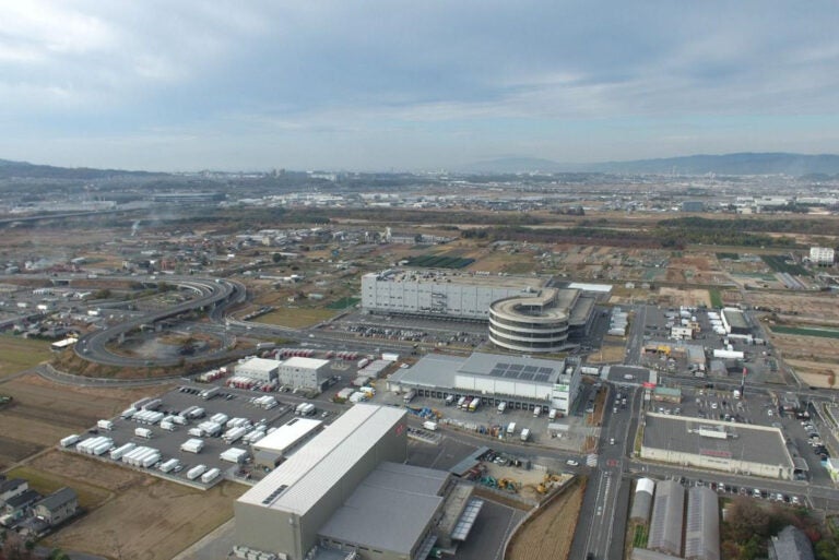 城陽―八幡連絡道路が整備される城陽IC付近の様子。