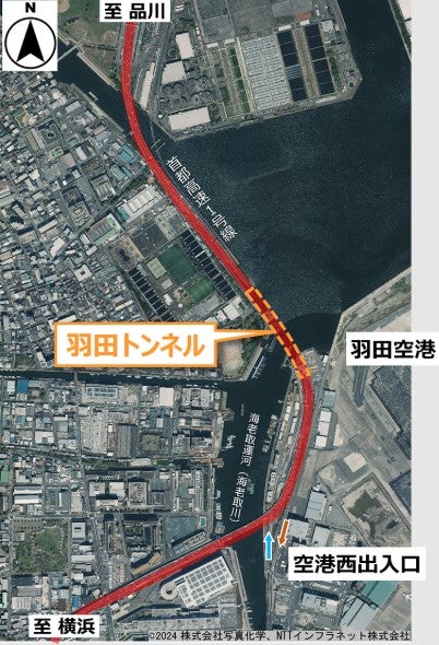 首都高1号羽田線の羽田トンネル