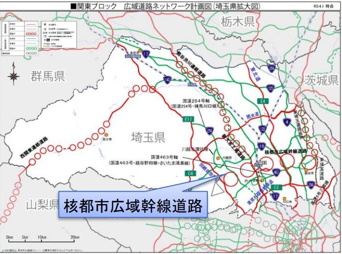 核都市広域幹線道路の概要。