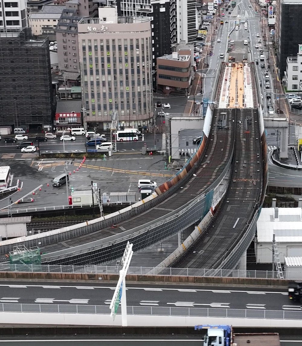 黒崎バイパス「黒崎西ランプ」の様子。2025年12月時点。