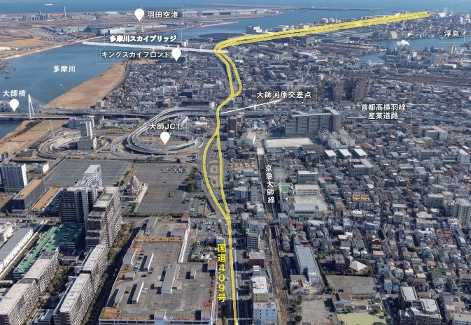 川崎縦貫道路のルートイメージ。