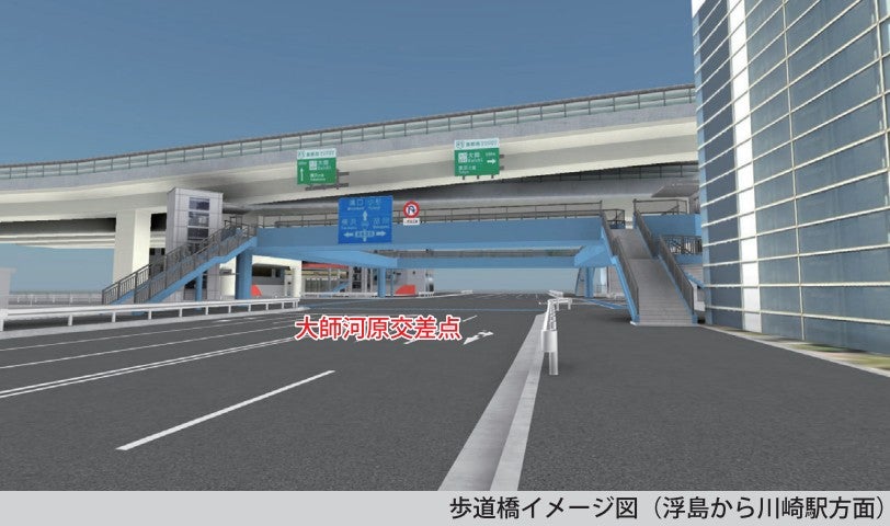 大師河原歩道橋の完成イメージ。