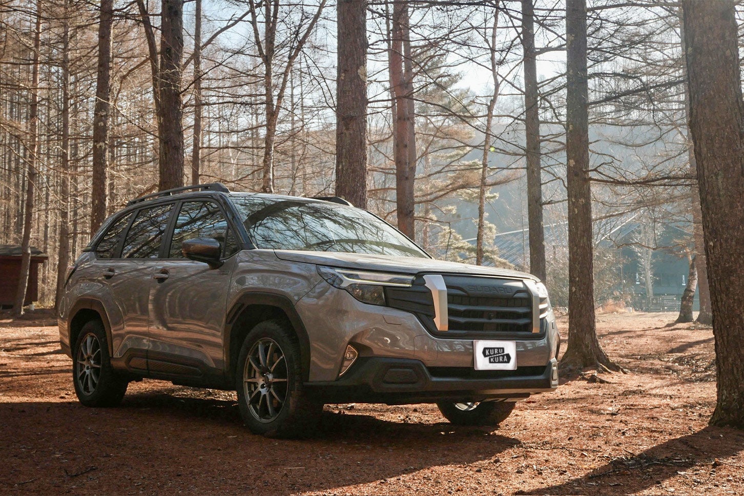 愛車のスバル フォレスター X-BREAK。アウトドアシーンが似合いますね（笑）