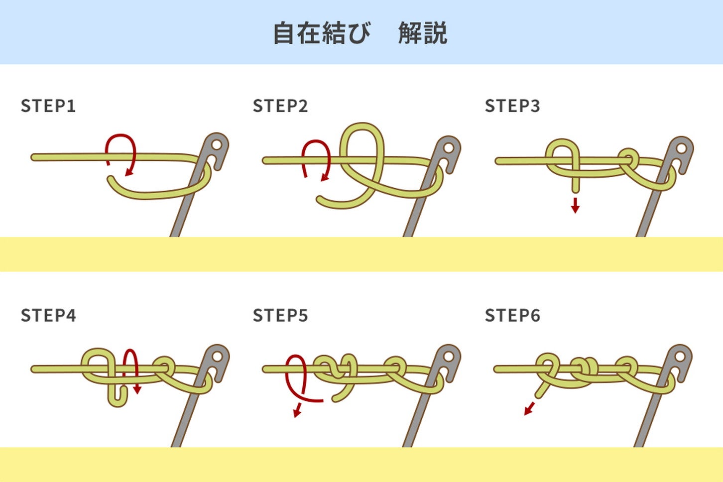 自在結びはアウトドアシーンで役立つロープワーク