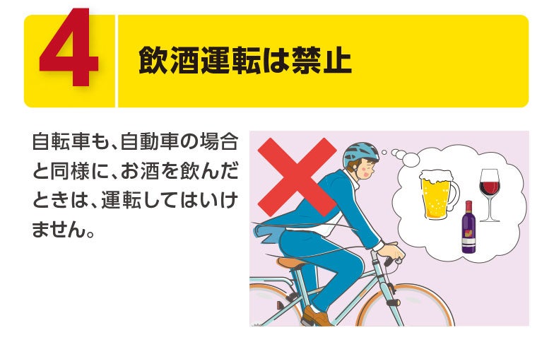 自転車の安全運転のための基本ルール。