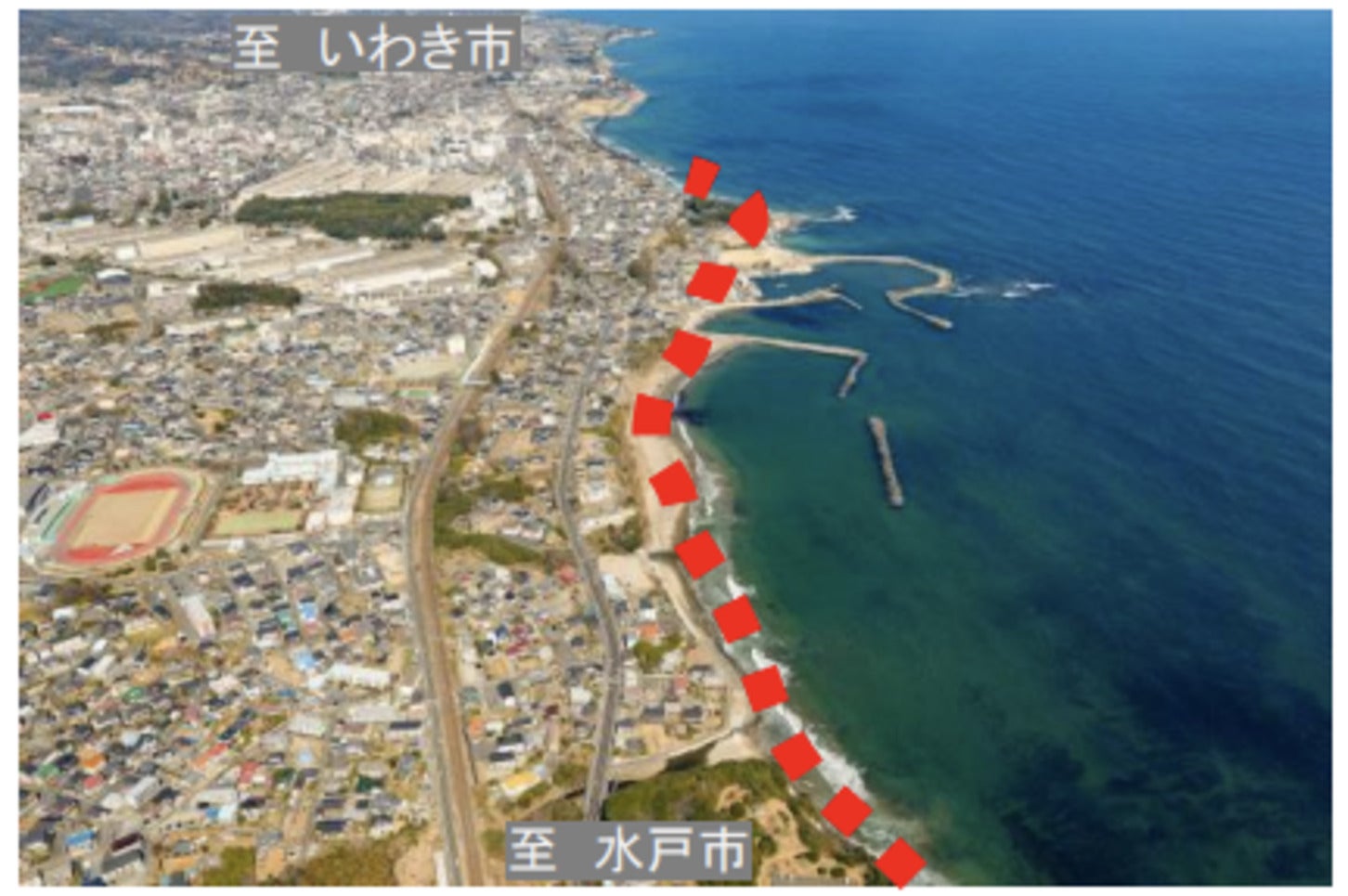 日立市会瀬町付近の様子