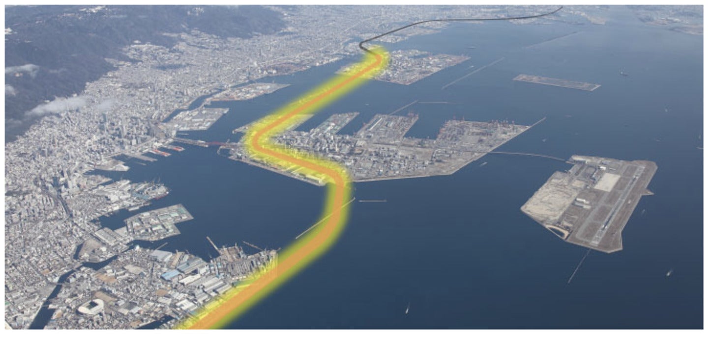 大阪湾岸道路西伸部の完成時の経路イメージ