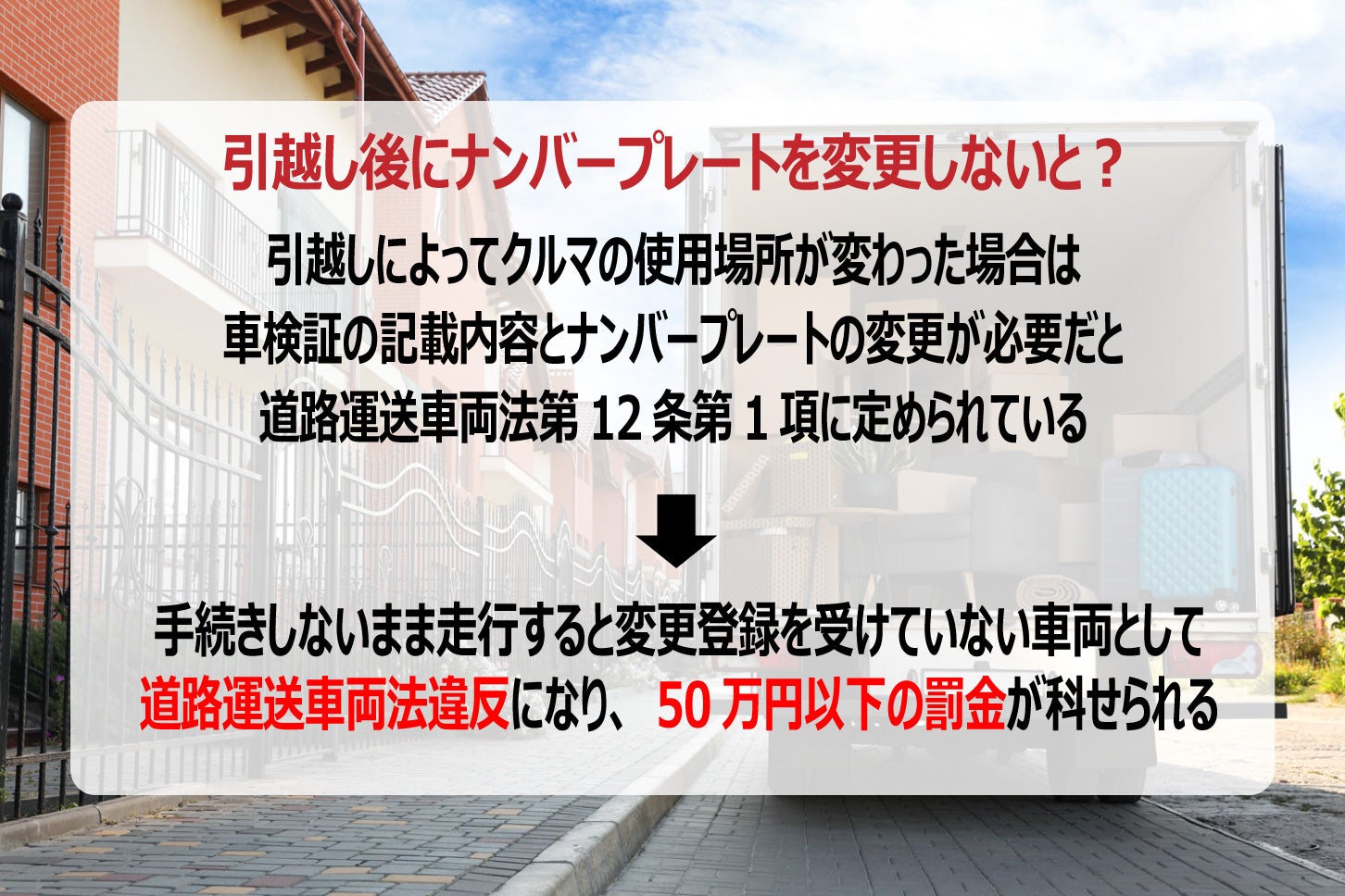 引越し後のナンバープレート変更のルール。