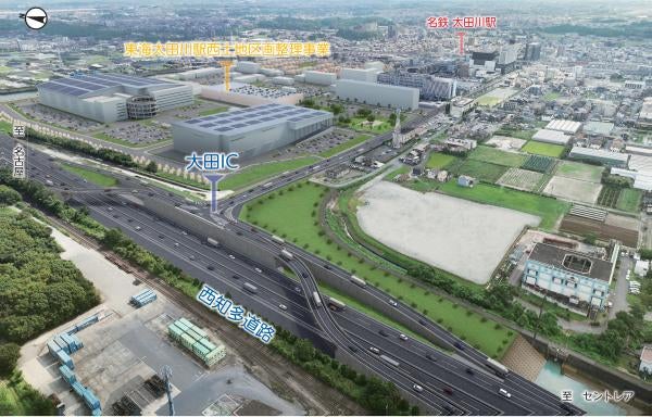 西知多道路 大田ICの完成イメージ。