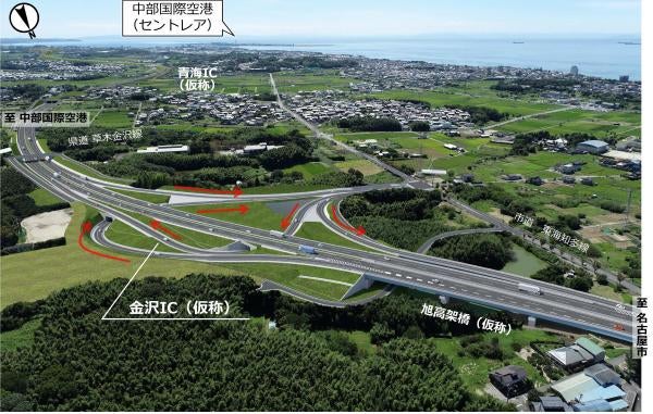 西知多道路 金沢ICの完成イメージ。