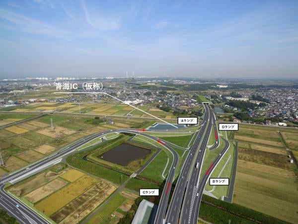 西知多道路 青海ICの完成イメージ。