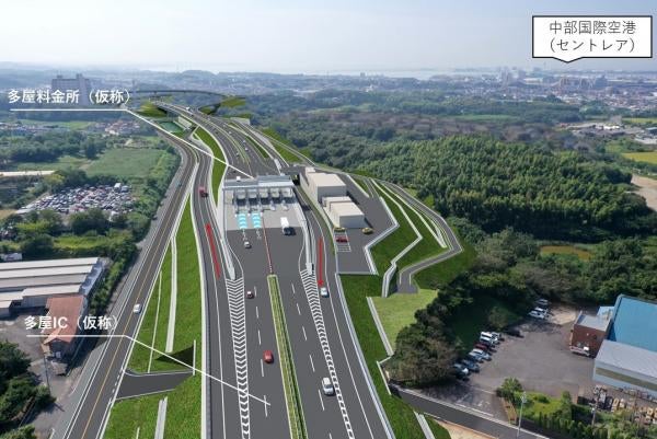 西知多道路 多屋ICおよび多屋料金所の完成イメージ。