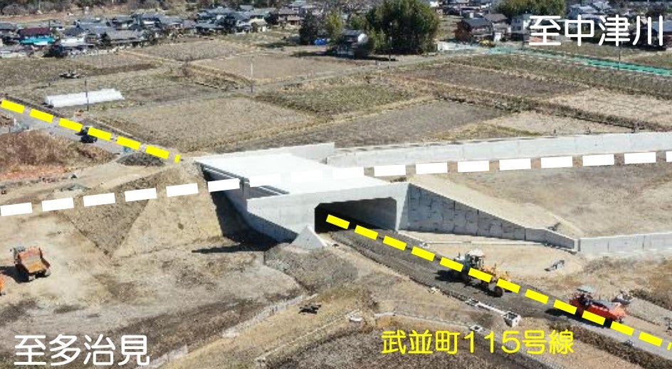 国道19号で整備中のバイパス「瑞浪恵那道路」。