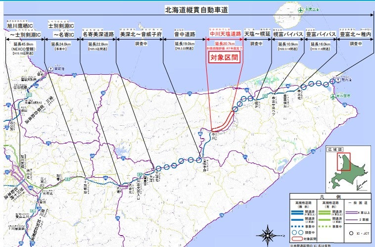 北海道縦貫道路の北部区間の概要