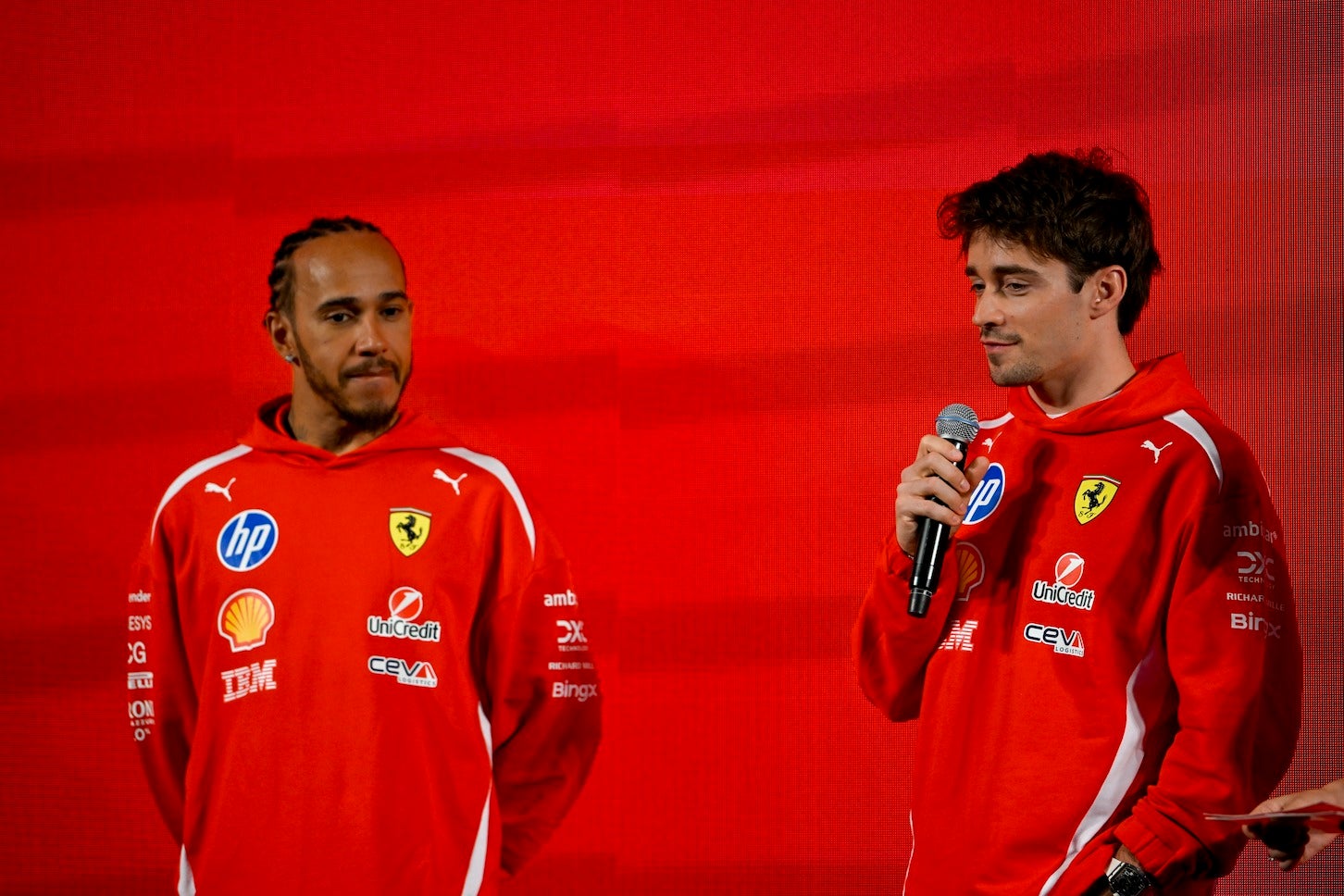 ルイス・ハミルトン選手と、シャルル・ルクレール選手。