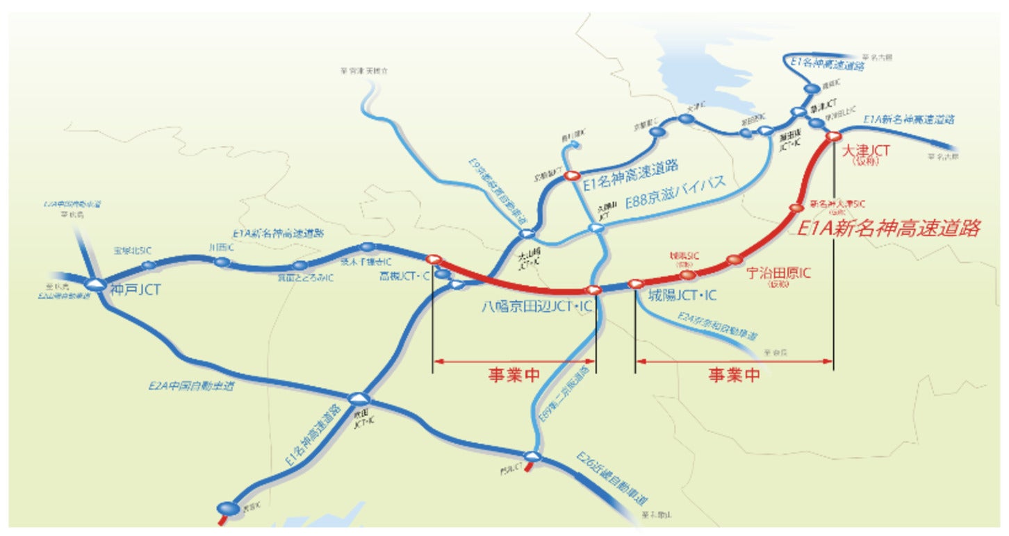 新名神高速道路の事業中区間