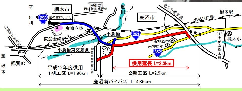 2015年に全通した鹿沼南バイパス