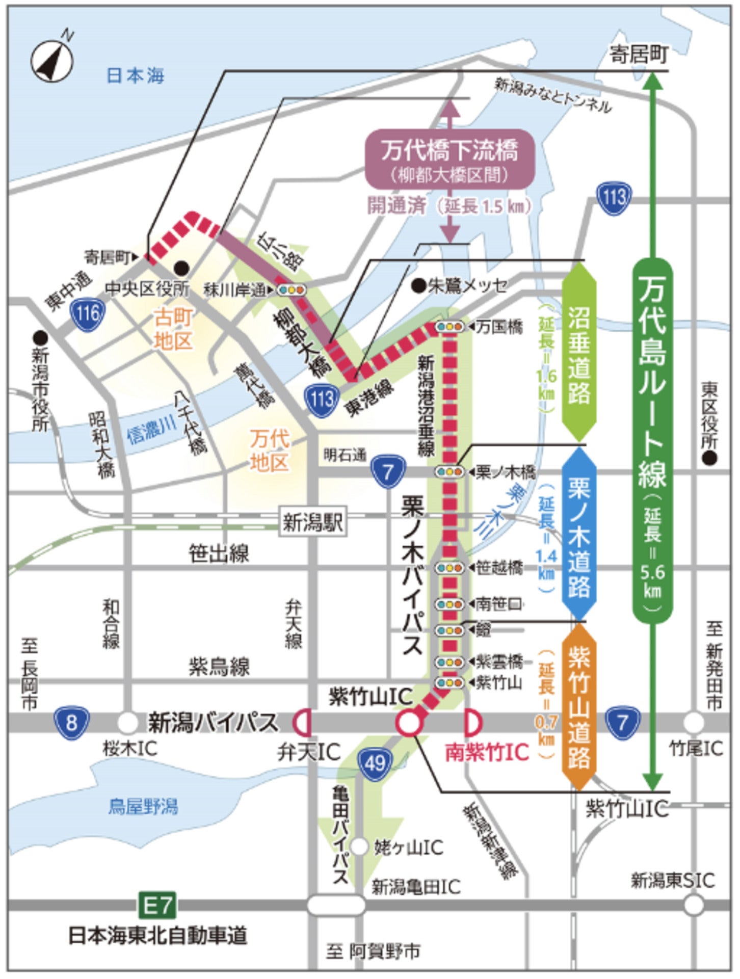 万代島ルート戦の位置図