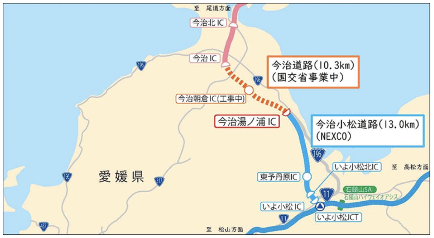 今治道路の位置図