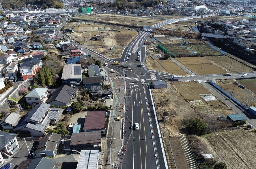 2026年3月に開通したばかりの川崎町田線・恩田地区。