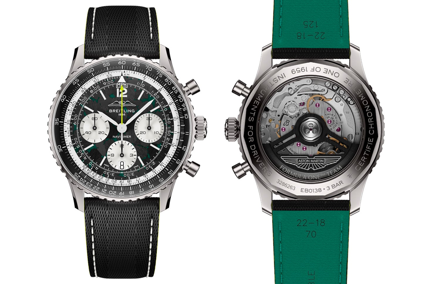 ブライトリング「ナビタイマー B01 クロノグラフ 43 Aston Martin Aramco Formula One™ Team」Ref.EB01381A1B1X1