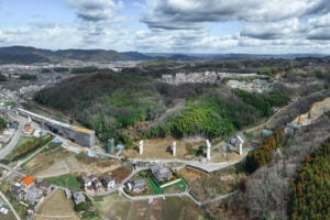 福山道路 赤坂地区の整備状況。