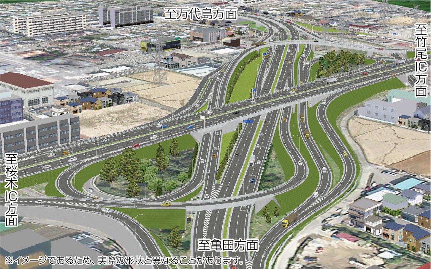 紫竹山道路の完成イメージ図。