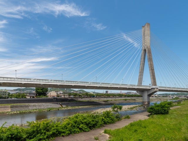 阪神高速池田線の新猪名川大橋。1998年に蛍池から延伸開通した