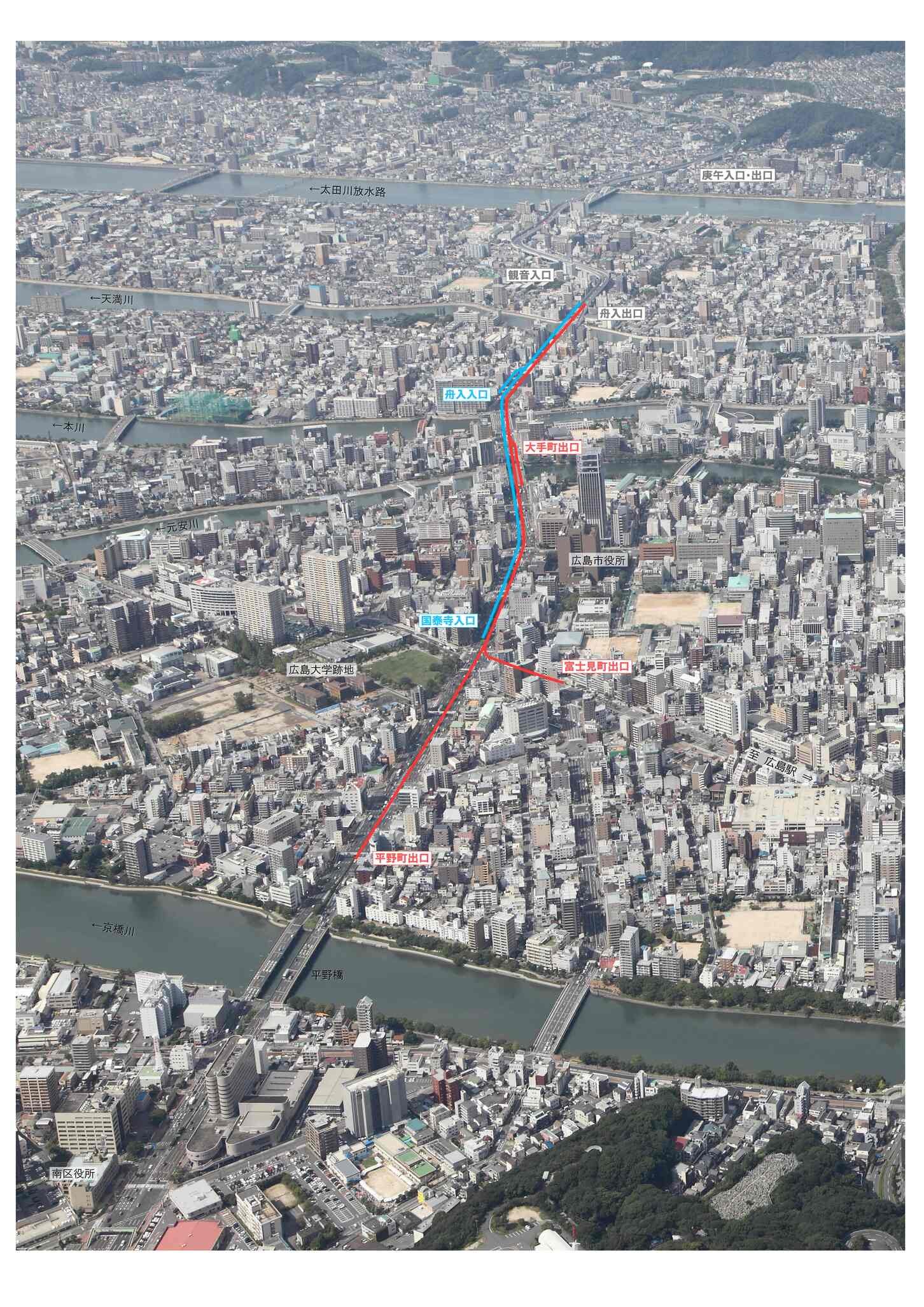 延伸工事区間の俯瞰図