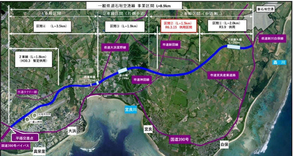 石垣空港と中心街を直結するバイパス事業「石垣空港線」