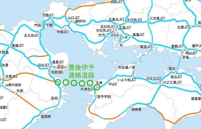 愛媛県と大分県を結ぶ「豊予海峡ルート」構想。