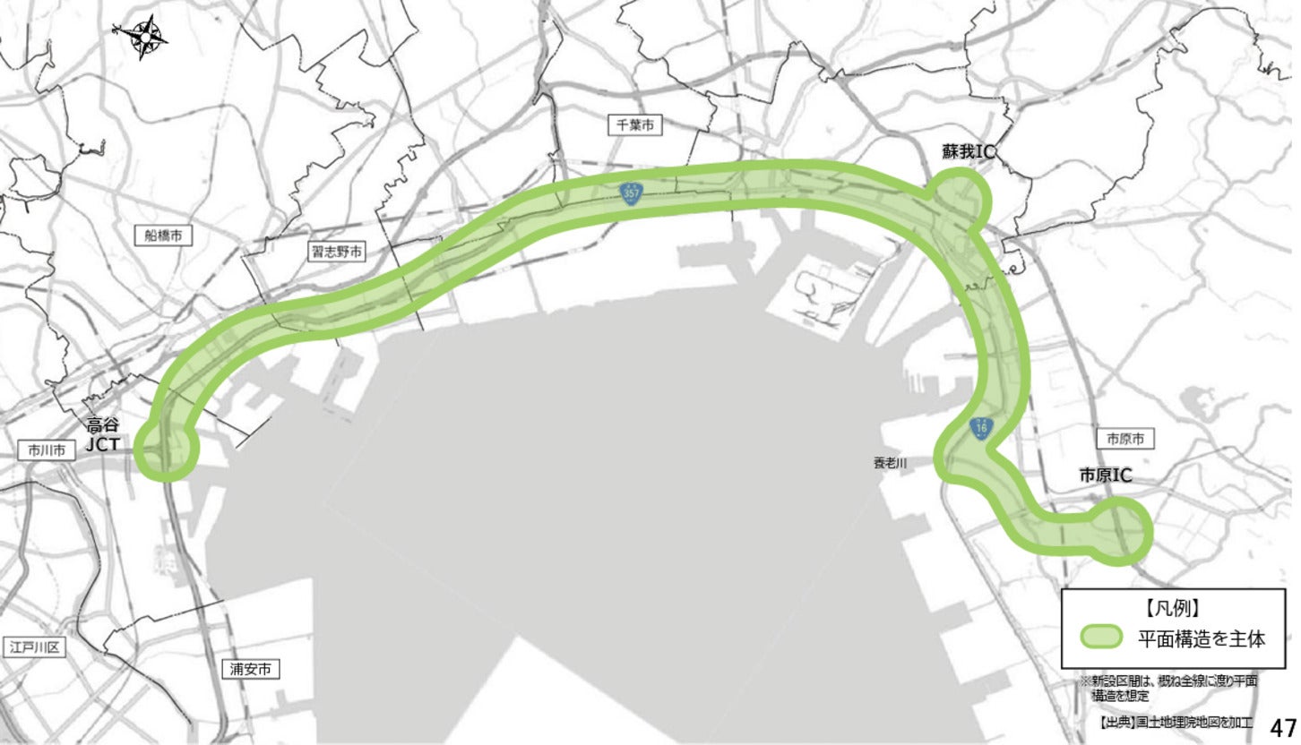 案2 現道拡幅案（一部道路新設）（平面構造を主体）