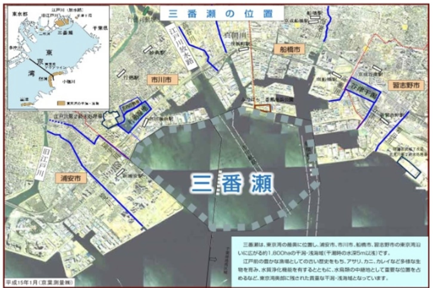 湾岸地域に広がる干潟・三番瀬