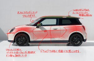渕野健太郎氏による「MINIクーパー ポール・スミス・エディション」サイドビューのデザイン解説
