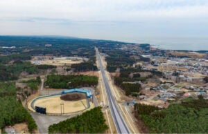 三陸沿岸道路「洋野種市IC」付近の様子。
