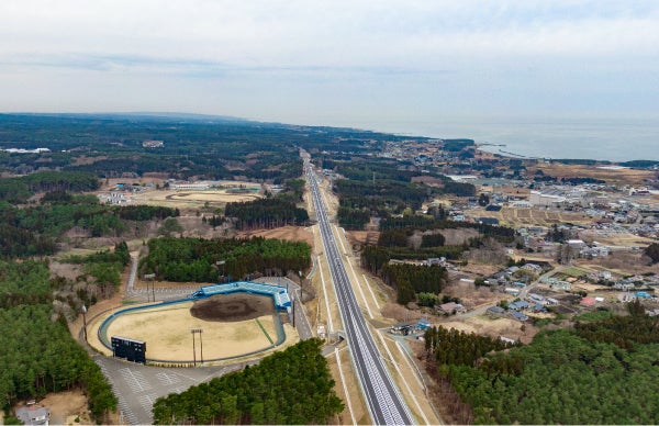 三陸沿岸道路「洋野種市IC」付近の様子。