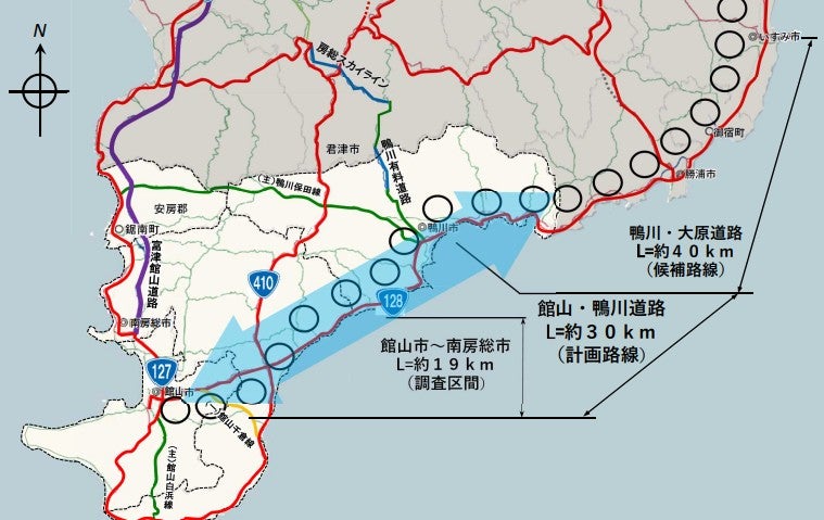 3路線を合わせて約80～90kmがつながる