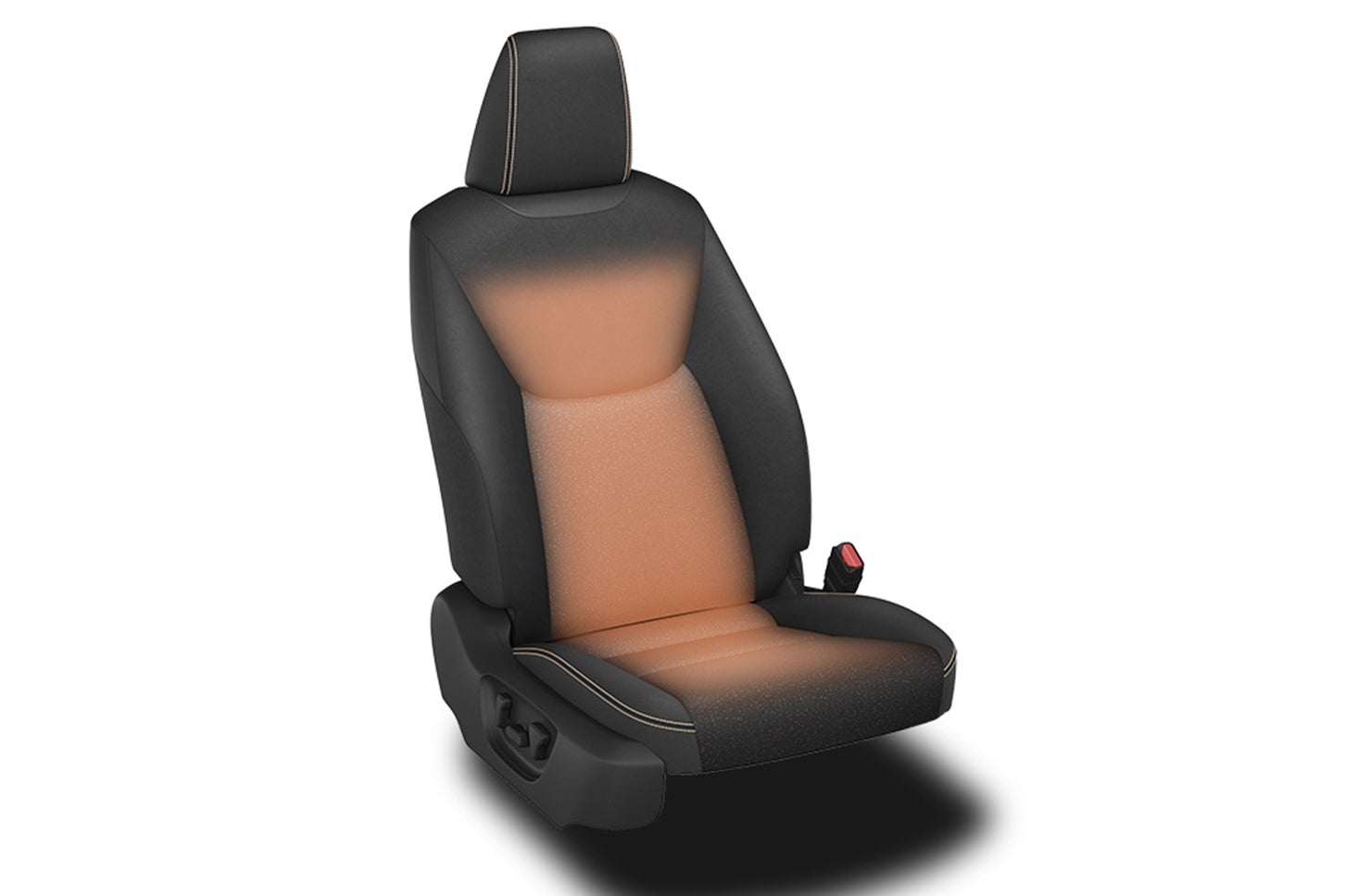 トヨタ・アクアGRスポーツ｜シートヒーター（運転席・助手席）作動イメージ（オレンジ部分はヒーター加温箇所）